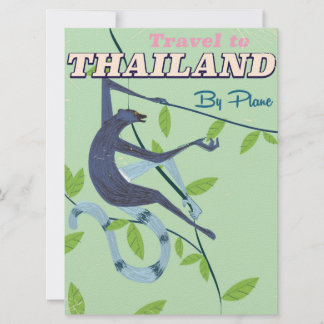 Invitación Viaje impreso en Mono de Tailandia