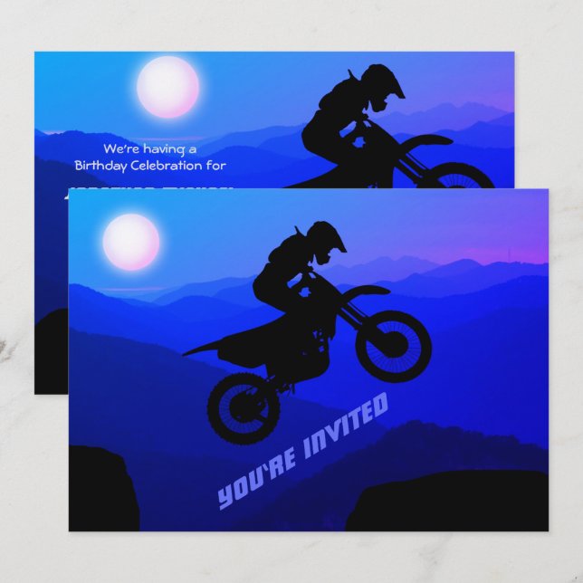 Invitación Viaje nocturno en bicicleta de tierra llena Moon M (Anverso / Reverso)