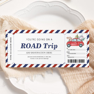 Invitación Viaje por carretera con cupón de viaje