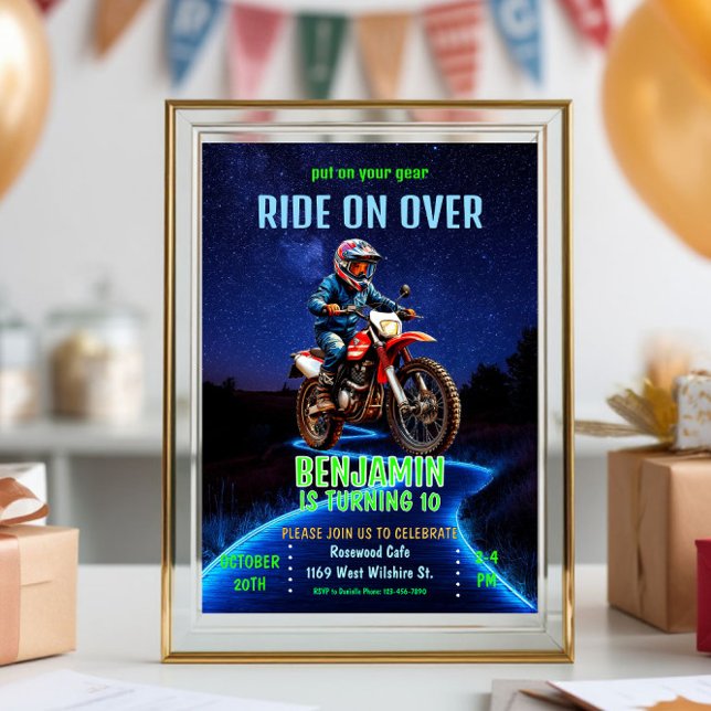 Invitación Viaje sobre - Motocross/tema de motocicleta Cumple (Subido por el creador)