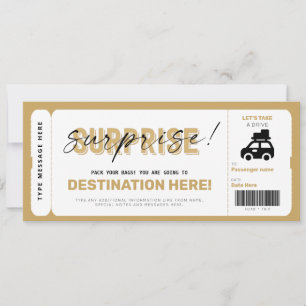 Invitación Viaje sorpresa Viaje con cupón Viaje por carretera