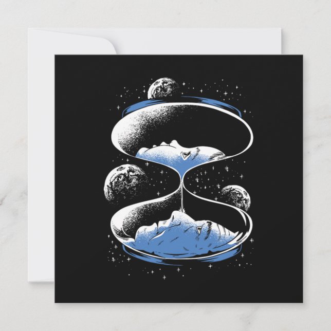 Invitación Viajero De Tiempo De Hourglass Ciencia Ficción Fut (Anverso)