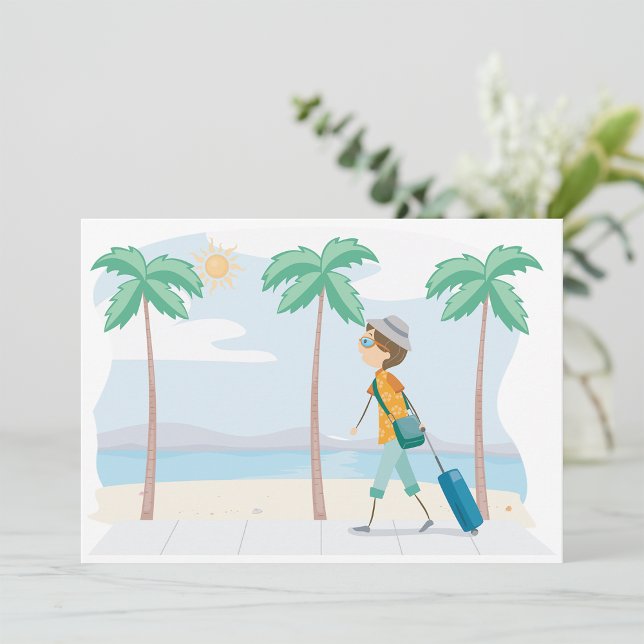 Invitación Viajero de vacaciones tropicales viaje en playa di (Subido por el creador)