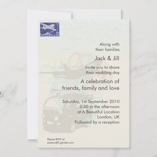 Invitación Viajero las 5 horas, los 7 días de la semana (Anverso)