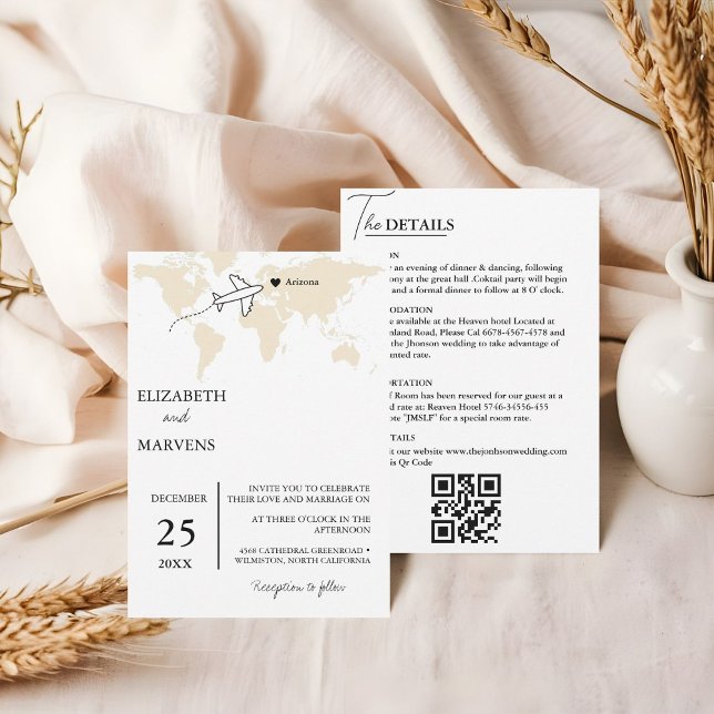 Invitación Viajes de destino todo en un Boda (Subido por el creador)