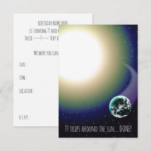 Invitación Viajes de encargo del cumpleaños alrededor del Sun