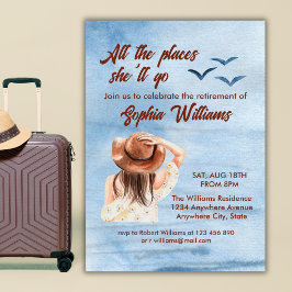 Invitación viajes de jubilación a todos los lugares mujer acu