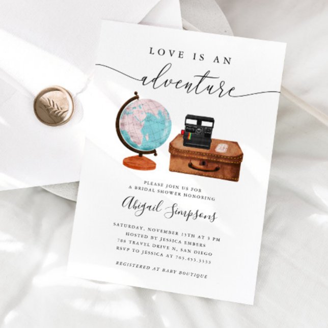 Invitación Viajes De Novias Ducha El Amor Es Una Aventura (Subido por el creador)