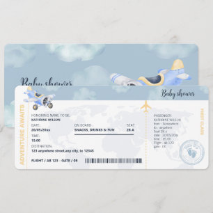 Invitación Viajes de pases de abordaje Género Baby Shower neu