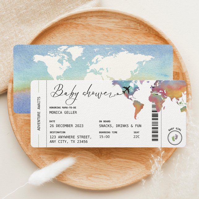 Invitación Viajes de pases de abordaje Género Baby Shower neu (Subido por el creador)