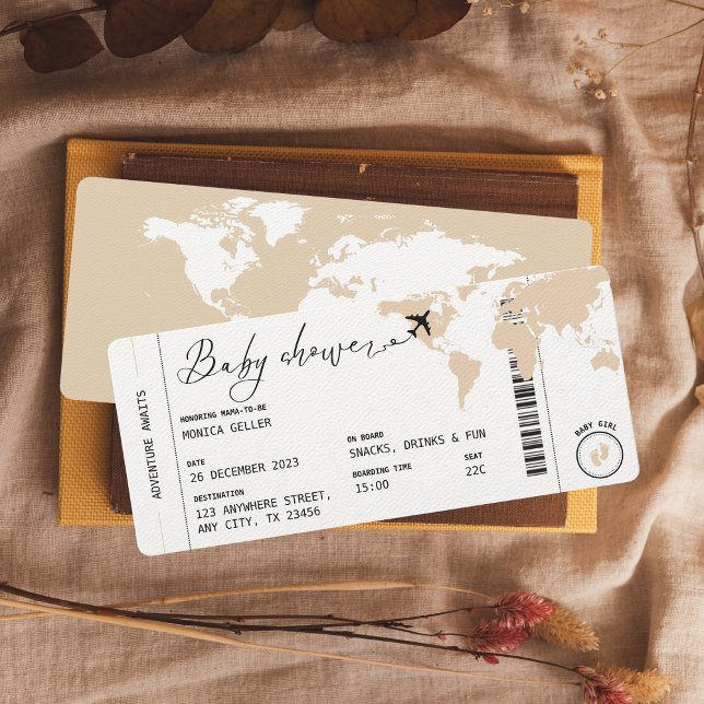 Invitación Viajes de pases de abordaje Género Baby Shower neu (Subido por el creador)