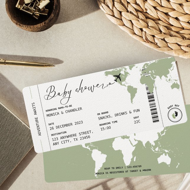 Invitación Viajes de pases de abordaje Género Baby Shower neu (Subido por el creador)