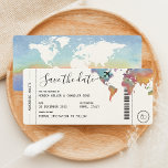 Invitación Viajes de pases de embarque Salven al Boda de fech<br><div class="desc">Esta boda ahorra la invitación de la fecha parece una tarjeta de embarque, con su información de "vuelo", lo que la convierte en una invitación única y moderna que seguramente obtendrá una reacción. Personalizar el texto y disfruta de tu boda con temas de viaje. Esto es perfecto para una boda...</div>