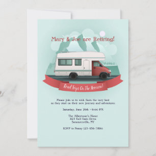 Invitación Viajes por carretera en el horizonte de la jubilac