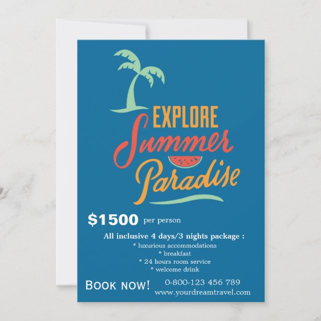 Invitación Viajes turísticos (Anverso)