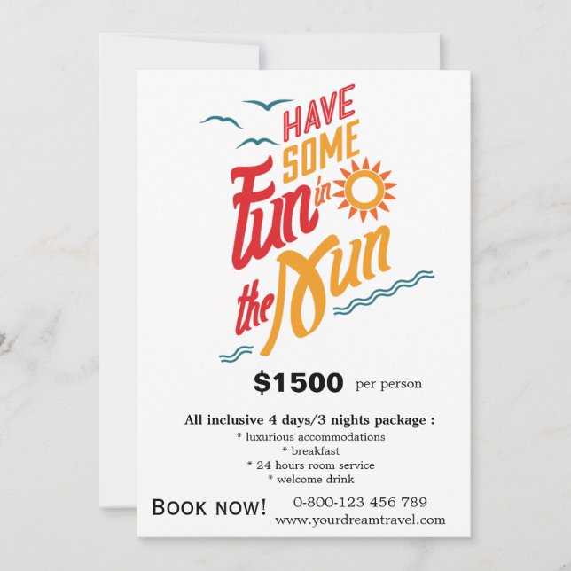 Invitación Viajes turísticos (Anverso)