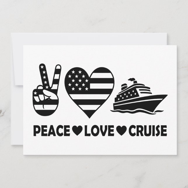 Invitación Vibes de vacaciones de Peace Love Cruise USA (Anverso)