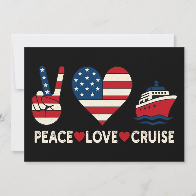 Invitación Vibes de vacaciones de Peace Love Cruise USA (Anverso)