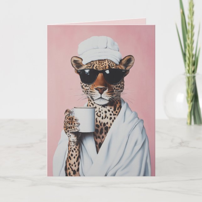 Invitación Vibes relajadas de Leopard Morning (Anverso)