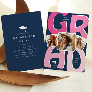 Invitación ¡Vibes retro para una celebración eterna! Graduaci