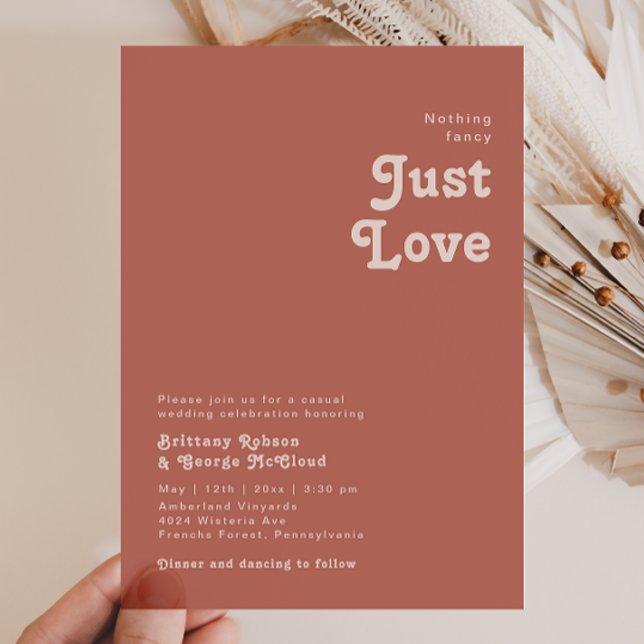 Invitación Vibes Retro Simple Vibes Rosa Viejo Nada Boda Fanc (Subido por el creador)