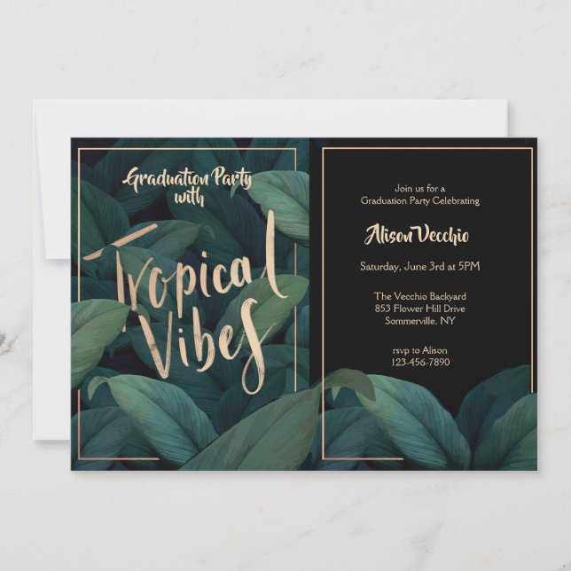 Invitación Vibes tropicales (Anverso)