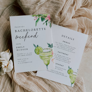 Invitación Vibes tropicales México Beach Bachelorette Weekend