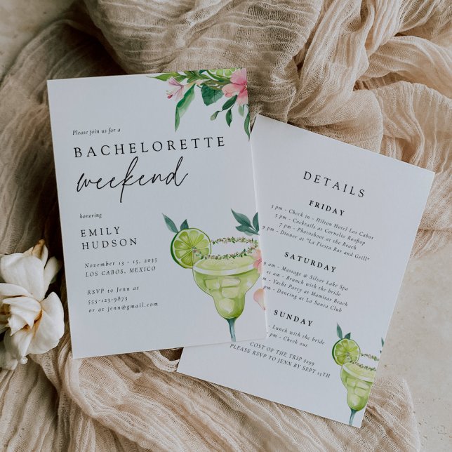 Invitación Vibes tropicales México Beach Bachelorette Weekend (Subido por el creador)