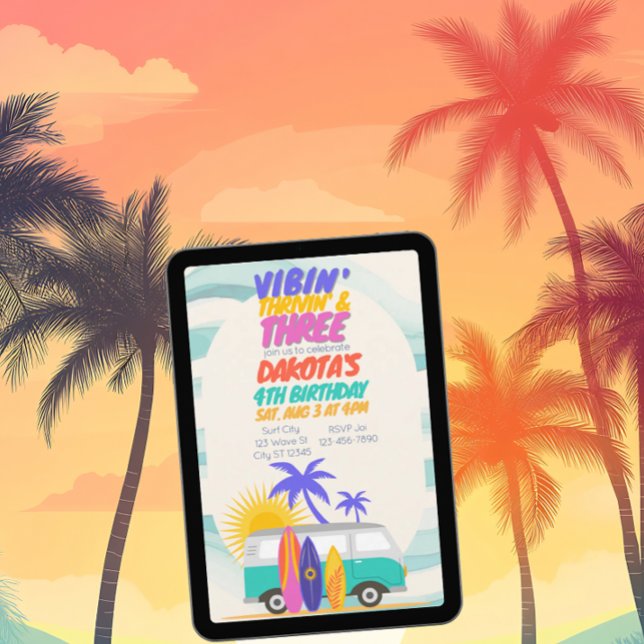 Invitación Vibin 'Thrivin' y Three Surf Van cumpleaños 3 (Subido por el creador)