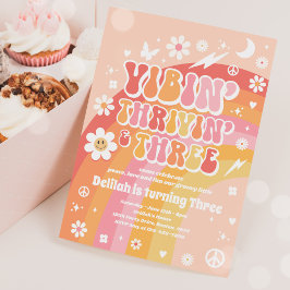 Invitación Vibin' Thrivin' Y Tres Groovy Tercer Cumpleaños