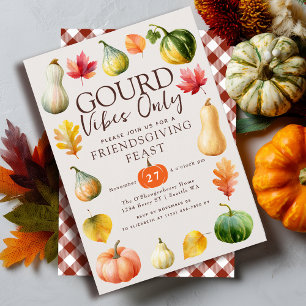 Invitación Vibraciones de Calabaza Solo Acuarela Otoño Día de