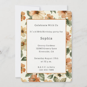 Invitación Vibraciones de los Setenta Cumpleaños Divertidos N