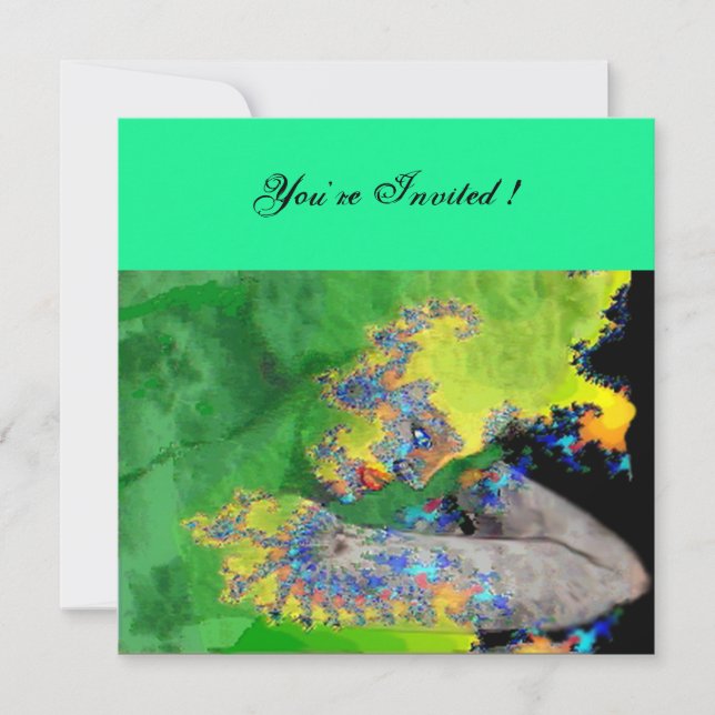 Invitación VIBRACIONES DE MATERIA , amarillo verde negro (Anverso)