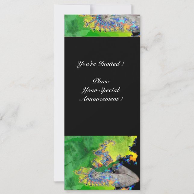 Invitación VIBRACIONES DE MATERIA , amarillo verde negro (Anverso)