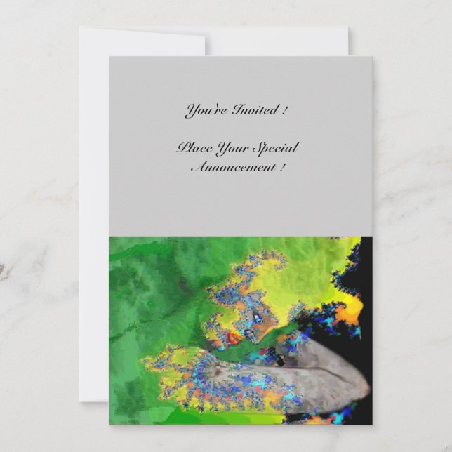 Invitación VIBRACIONES DE MATERIA , gris negro verde (Anverso)