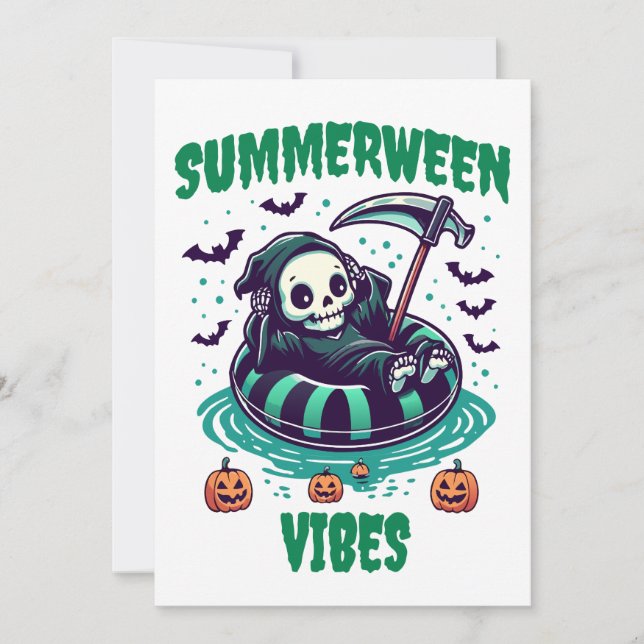 Invitación Vibraciones de Summerween – Segador Relajado (Anverso)