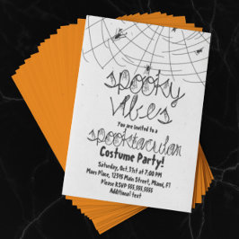 Invitación Vibraciones espeluznantes arañas abstractas fiesta