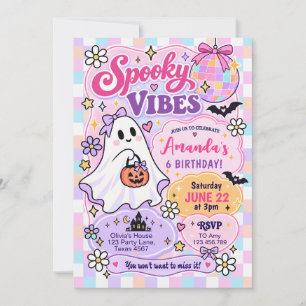 Invitación Vibraciones espeluznantes Cumpleaños de niña fanta