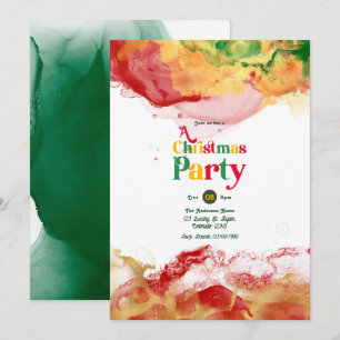 Invitación Vibraciones Retro con Festejo de Navidad con Tinta