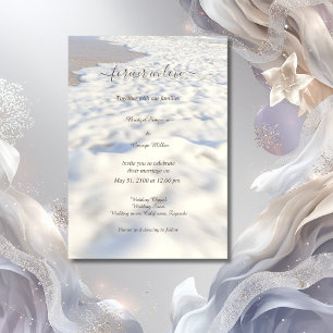 Invitación Vibraciones románticas de playa beige arenosa boda