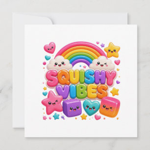 Invitación Vibraciones Suaves Estrellas Arcoíris Ombre Kawaii