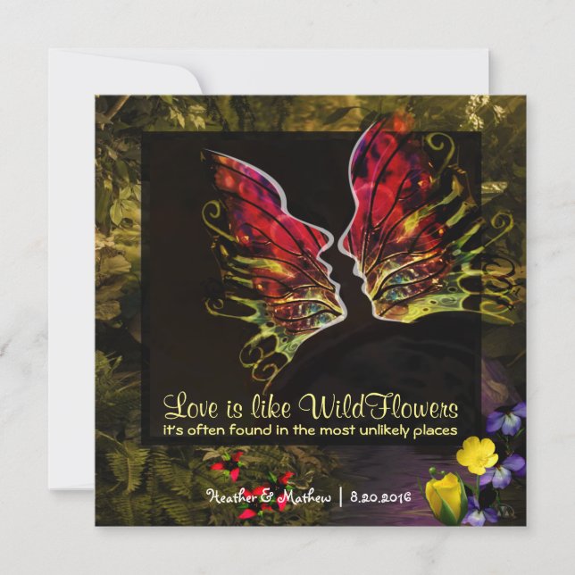 Invitación Vibrancia abstracta de flor silvestre (Anverso)