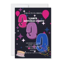 Vibrant 3rd Birthday | Pink Blue Confetti