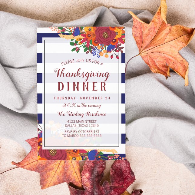 Invitación Vibrant Fall Bouquet Día de Acción de Gracias (Subido por el creador)