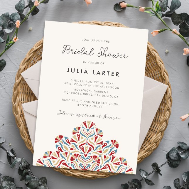 Invitación Vibrant Floral Delight Mandala Bridal Shower (Subido por el creador)