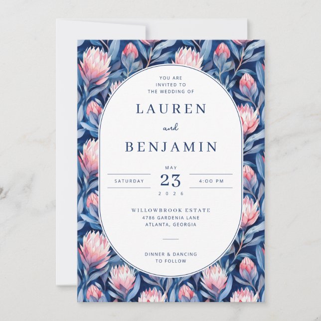 Invitación Vibrant Floral Wedding Invitation (Anverso)