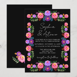 Invitación Vibrant Mexican Floral Fiesta Wedding