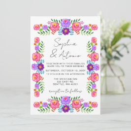 Invitación Vibrant Mexican Floral Fiesta Wedding