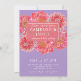 Invitación Vibrant Purple Zinnia Wedding 