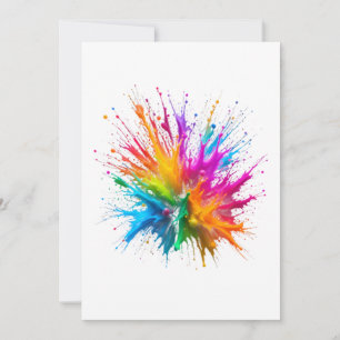 Invitación Vibrant Rainbow Paint Splatter Explosion